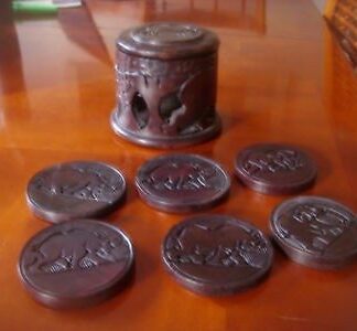 WOODEN COASTERS SET